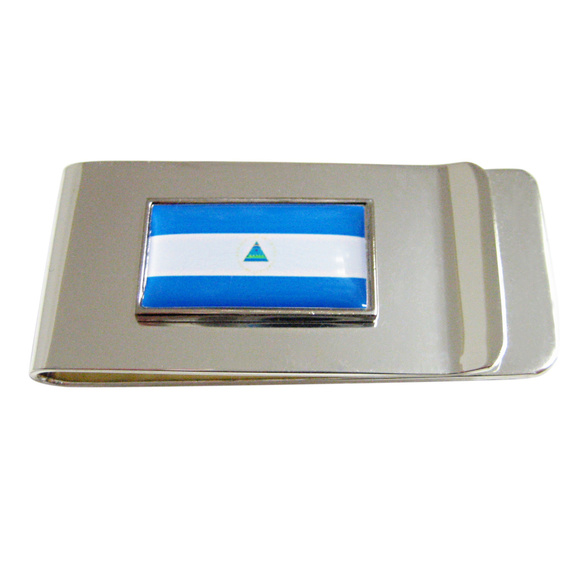 Nicaragua Map Souvenir Keyring - Perfect Gift Opener Thin Bordered Nicaragua Flag Pendant Money Clip